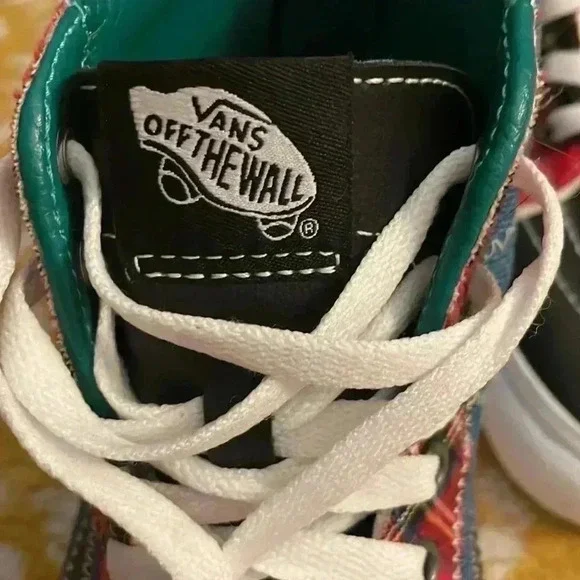 Vans off the wall punk hightop mixed pattern, skating shoes m8.5 w10 NWOB - Picture 7 of 8